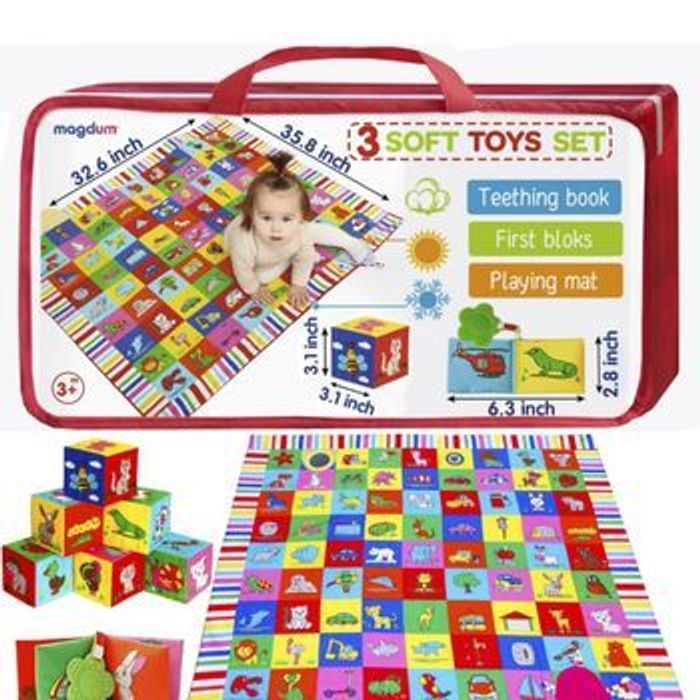 Coffret d'éveil 3 en 1 (tapis, cubes, livre) - photo numéro 9