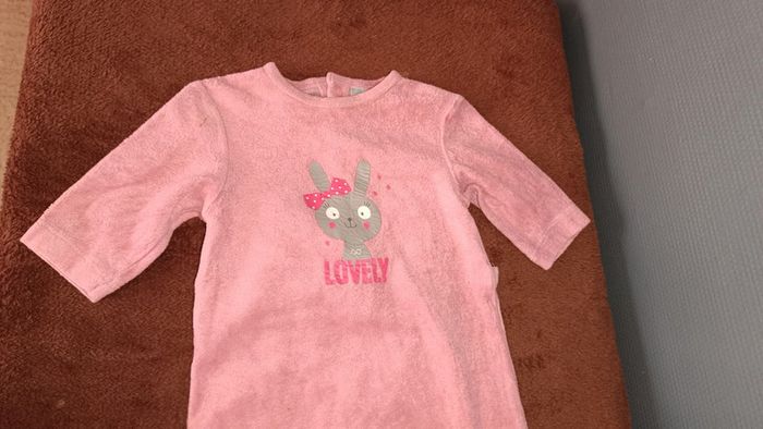 Pyjama velours lapin 3 mois - photo numéro 2