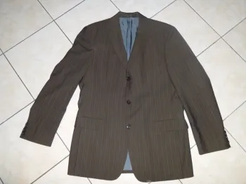 veste droite de costume marron rayé hugo boss taille 50