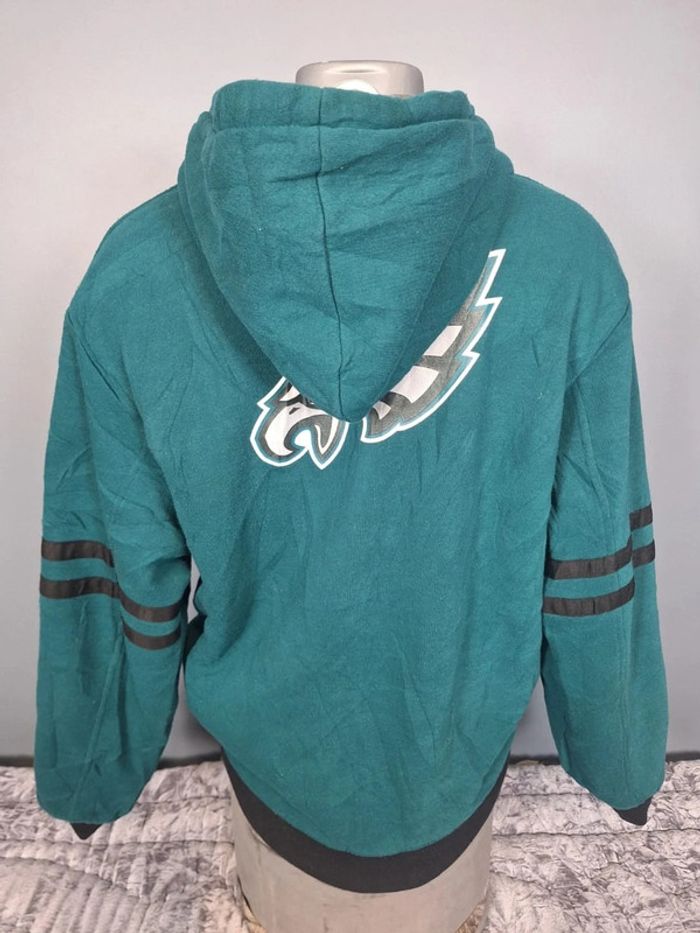 Veste epaisse à capuche nfl réversible homme / vert et gris taille L / brodé 244 - photo numéro 7