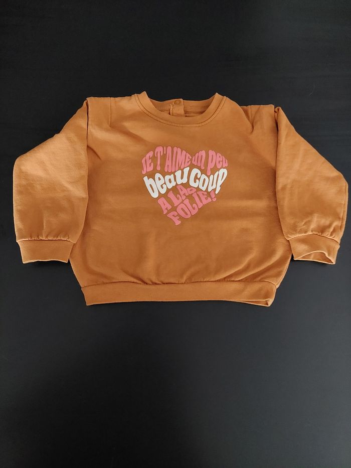 Pull fille 18 mois couleur marron - photo numéro 2