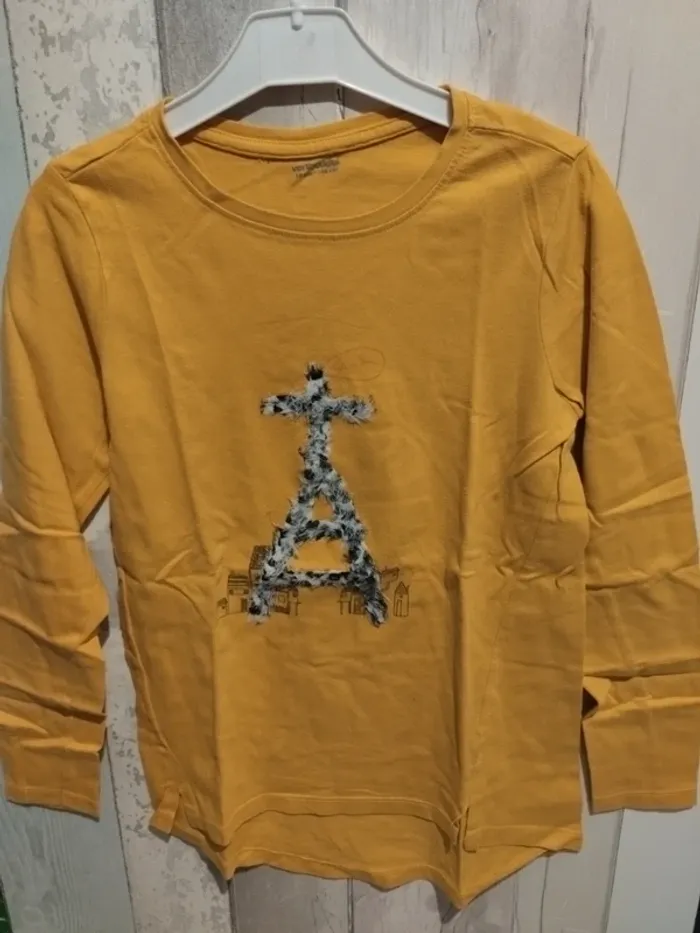 T-shirt manches longues moutarde