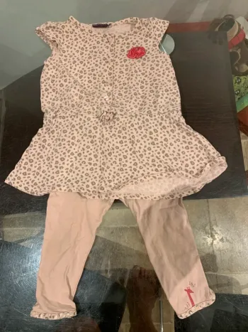 👶 Ensemble Sergent Major – Robe tunique + legging – Taille 18 mois – Très bon état