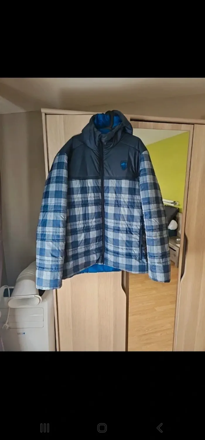 Doudoune epaisse homme bleu à carreaux décathlon 3xl