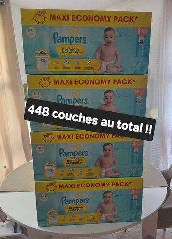 Lot de 4 packs de couches pampers premium protection taille 3