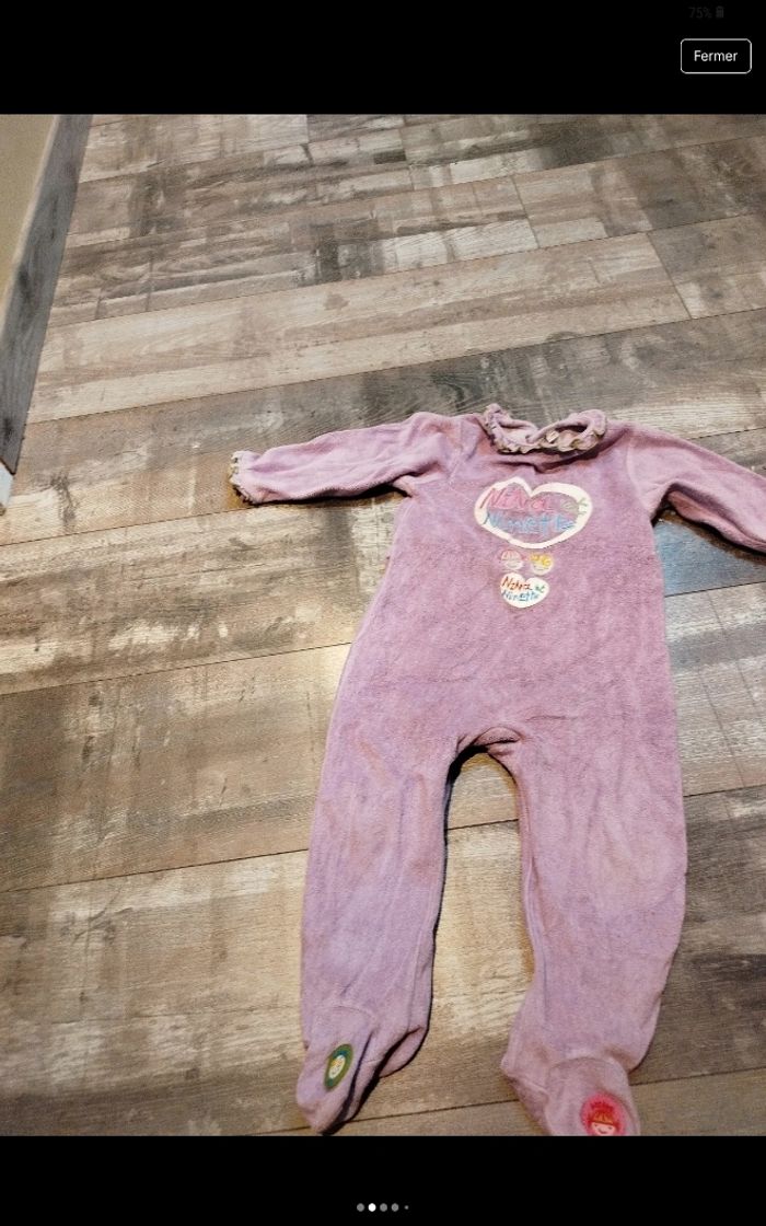 Grenouillère  violet bébé - photo numéro 2