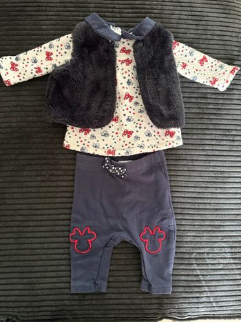 Ensemble MINNIE + veste sans manche _ 1 mois 