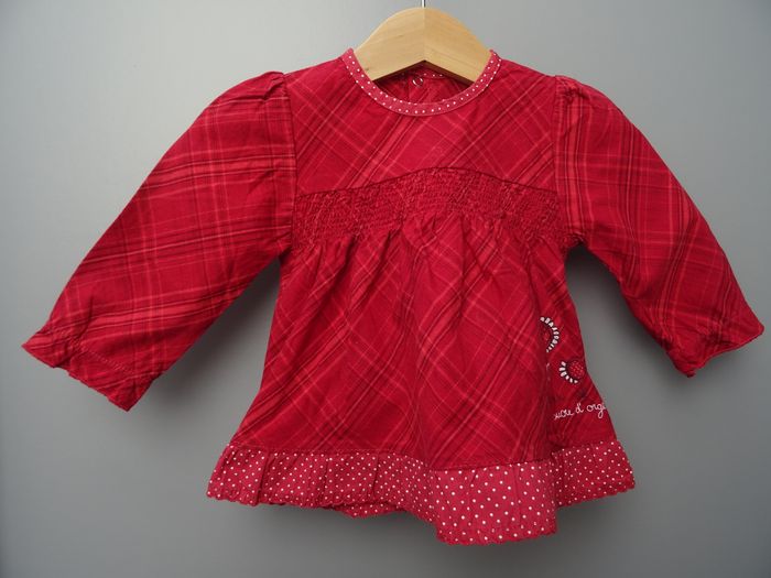 Blouse rouge manches longues 6 mois