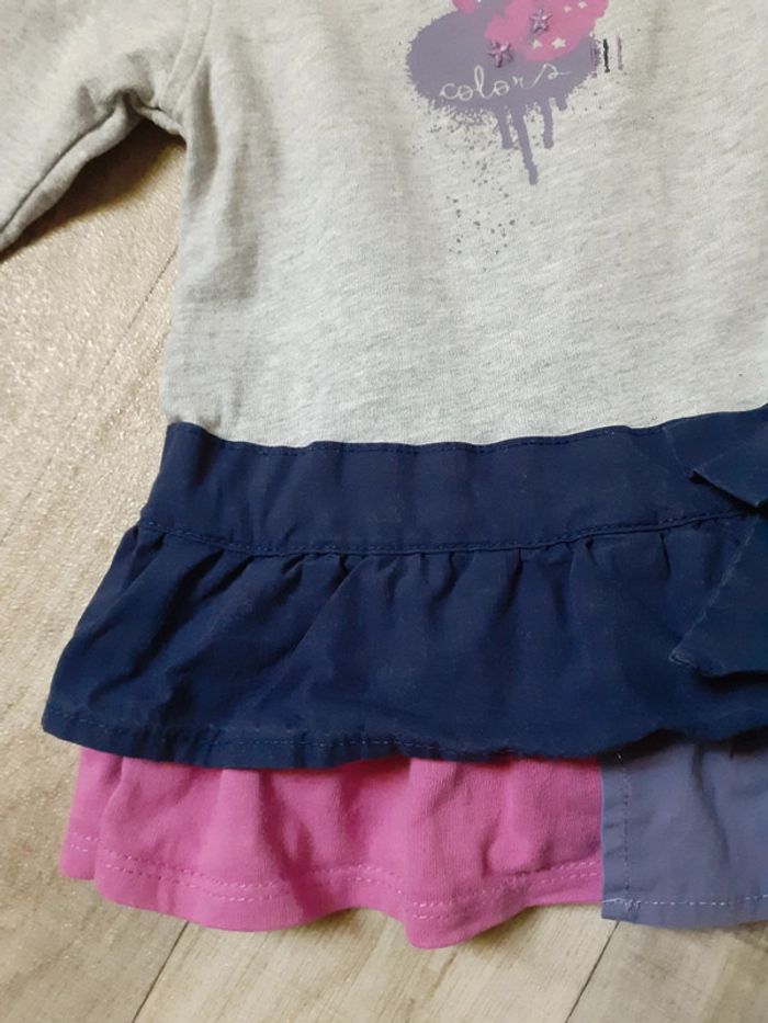Tunique et legging fille grise et violette 6 mois neuve - photo numéro 9