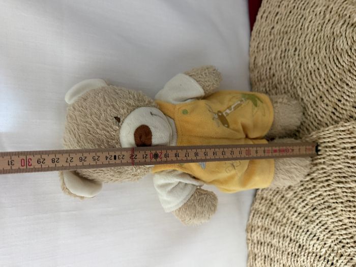 Doudou ours beige salopette orange girafe TEX - photo numéro 2