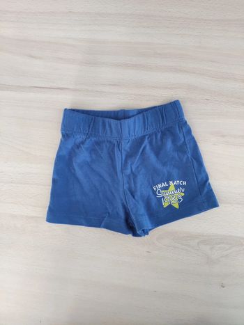 Short bleu bébé garçon Final match 3 mois