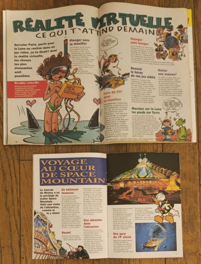 Ancien journal de Mickey avec mini livre space mountain N°2241 de 1995 vintage - photo numéro 4