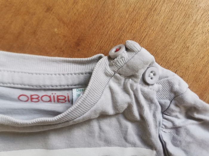🌼 Lot Obaïbi Tape à L'Oeil 🇨🇵 coton tee-shirt manches longues 3mois 60cm garçon 👶 - photo numéro 4