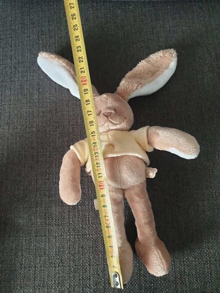 Doudou lapin beige pull jaune Gaspard NOUKIE'S - photo numéro 3