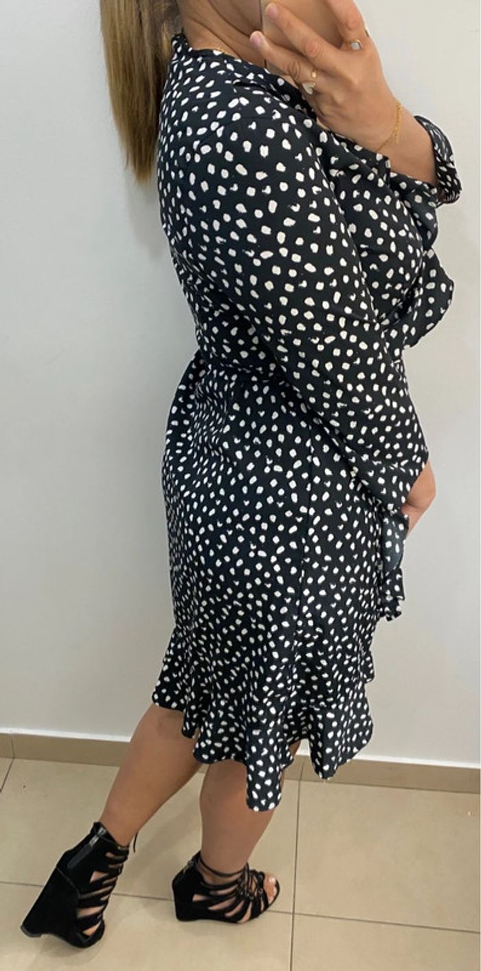 Jolie Robe Porte Feuille Imprimée Avec Volant Taille M - photo numéro 5