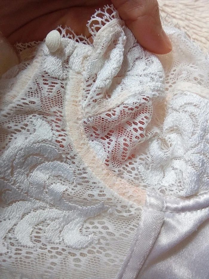 Porte jarretelles blanc dentelle - photo numéro 7
