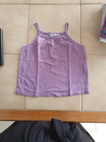 Debardeur mauve a pois blanc 4 ans tape a l oeil