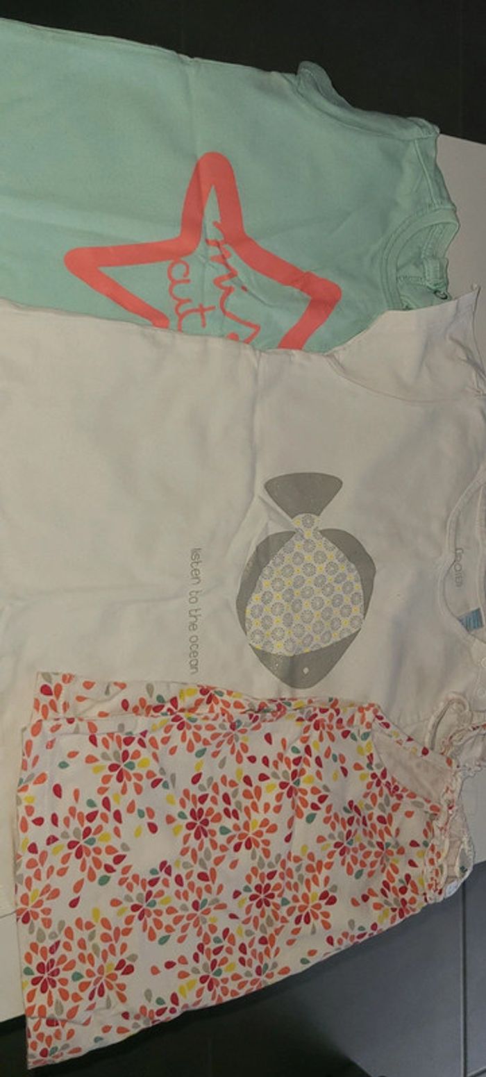 Lot 9 T-shirt manches courtes fille débardeur été 3 ans 36 mois