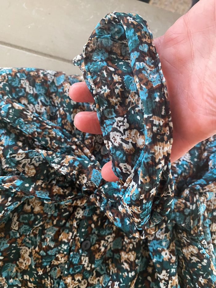 Robe Only liberty à fleurs bleues et marrons taille S - photo numéro 18