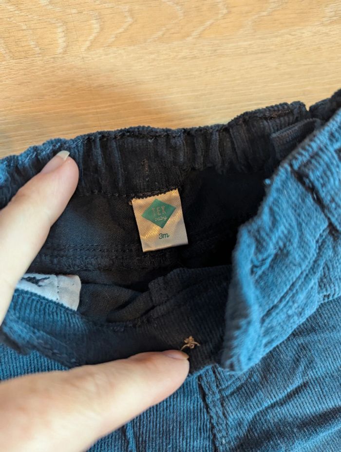 Pantalon en velours côtelé 3 mois Tex - photo numéro 2