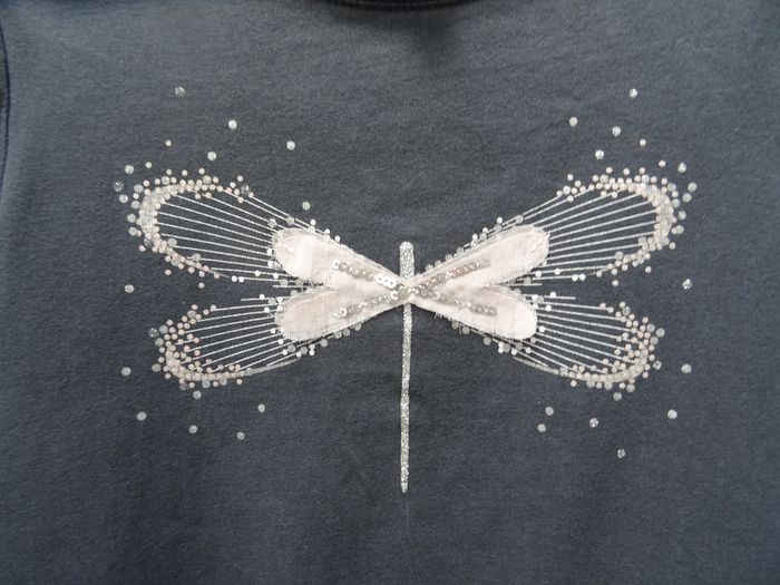 T-gris motif libellule- 10 ans - photo numéro 3