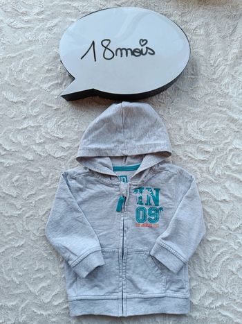Gilet zippé veste avec capuche Garçon 18 mois In Extenso