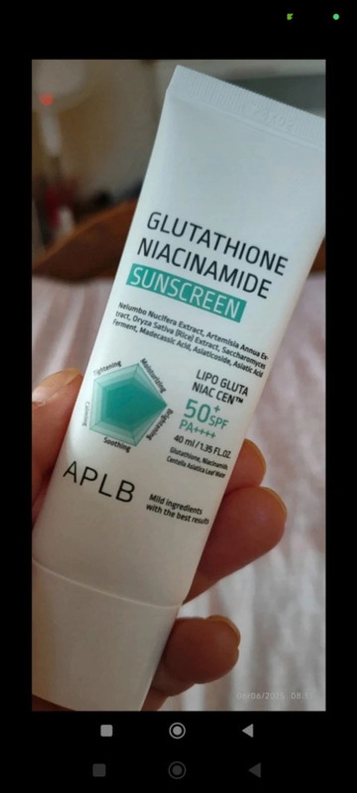 Kbeauty Crème Solaire Peau Sèche APLB Sunscreen SPF50 PA 4+ Glutathion + Niacinamide - photo numéro 7