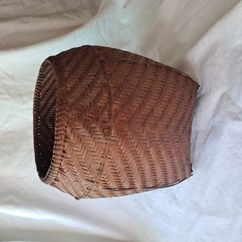 Panier panière cache pot en roseau osier du Laos Hauteur 26 cm