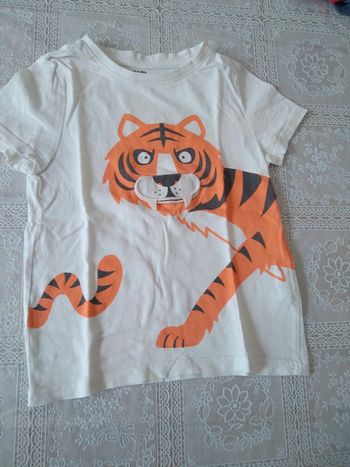 Tee-shirt crème tigre 4 ans