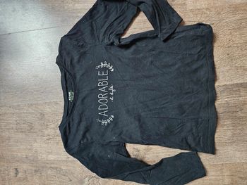 Tee shirt manche longue noir kiabi