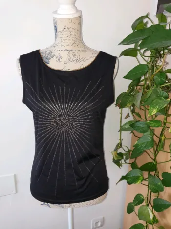 T-shirt sans manches noir 40/42