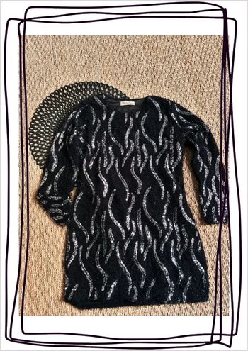 Robe pull noir argent