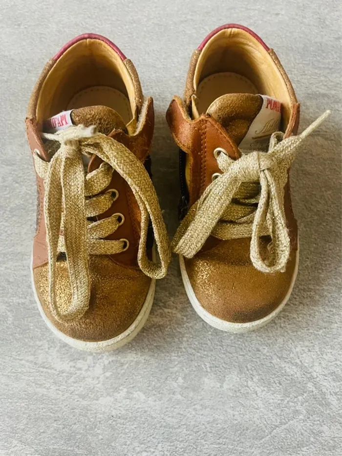 Chaussures fille Pom d’Api – Pointure 22 – Paillettes & doré - photo numéro 2