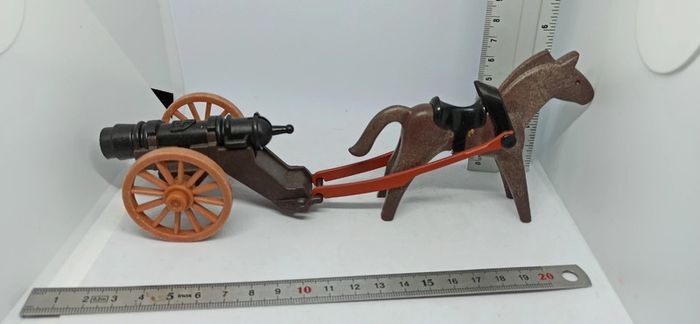 Canon vintage moyen age avec cheval playmobil - photo numéro 4