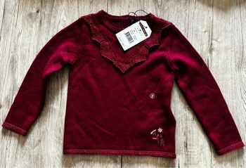 Pull bordeaux fille Sergent Major 4 ans NEUF ✨