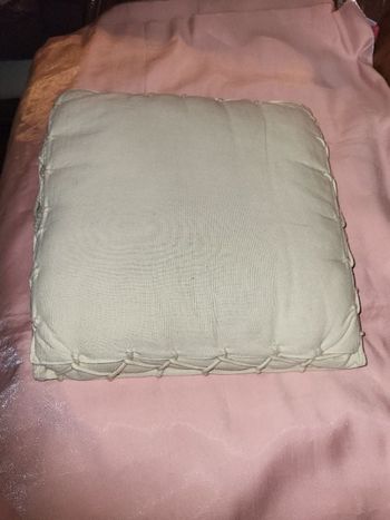 coussin écru de chaise avec rabanne sur le dos