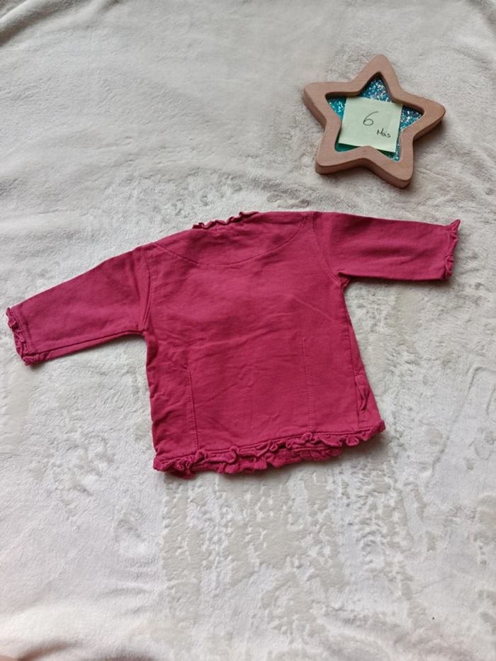 Gilet croisé rose 6 mois Tissaia - photo numéro 4
