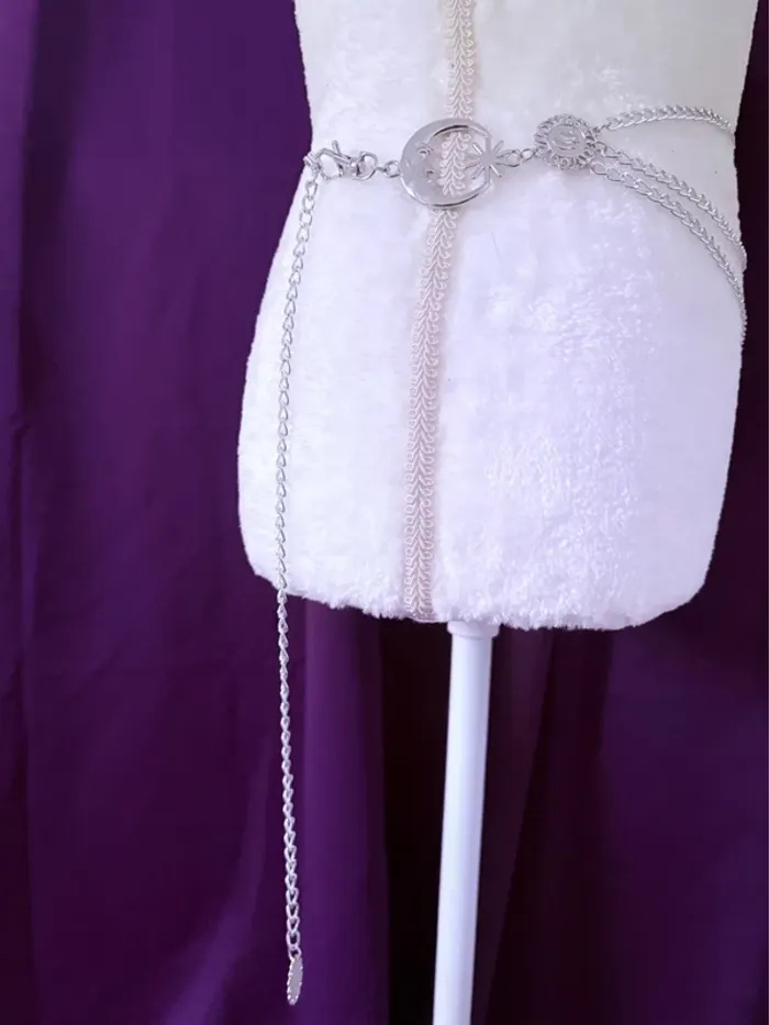 Ceinture ajustable en métal avec bijoux lune et chaîne - photo numéro 2
