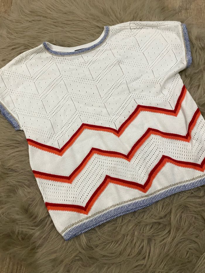 Pull maille fine rayé