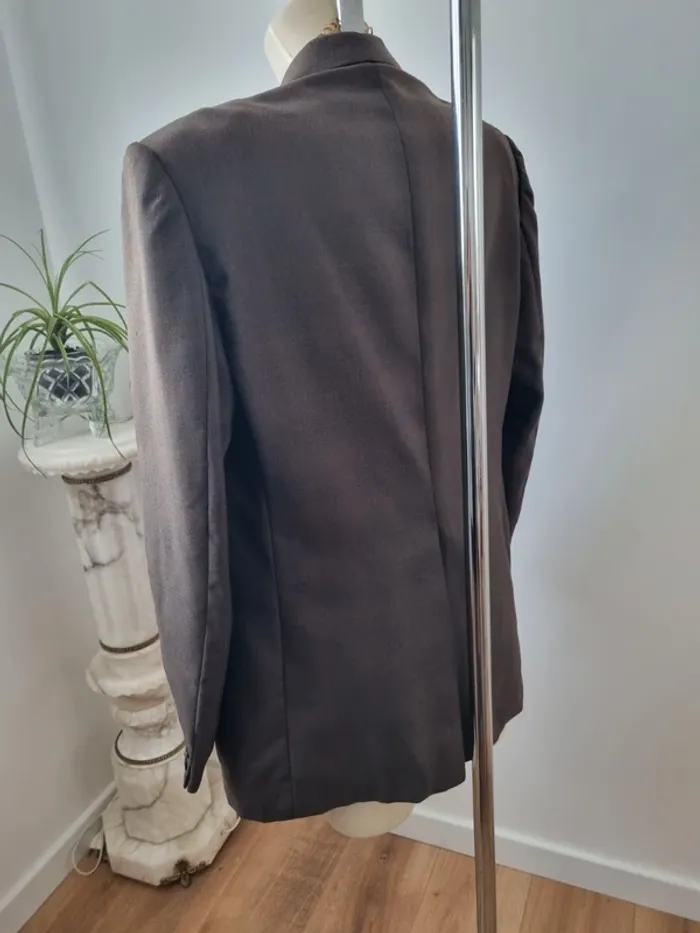 Blazer marron vintage en laine peignée - photo numéro 18