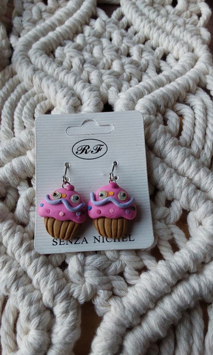 Boucles d oreilles "muffin "petit gâteau