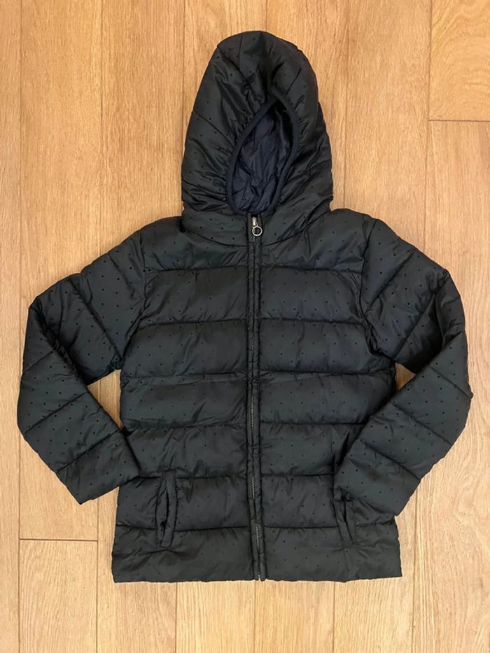 Vends manteau doudoune Monoprix bleu marine très bon état 10 ans