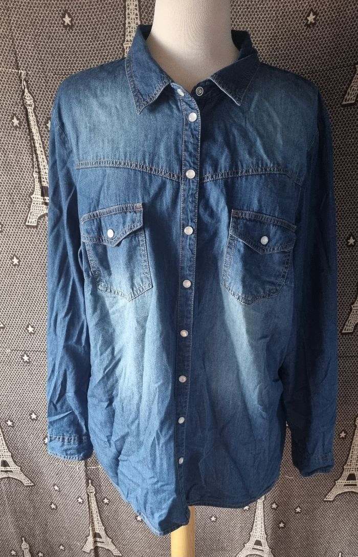 Chemise style jean manches retroussable taille 50 - photo numéro 2