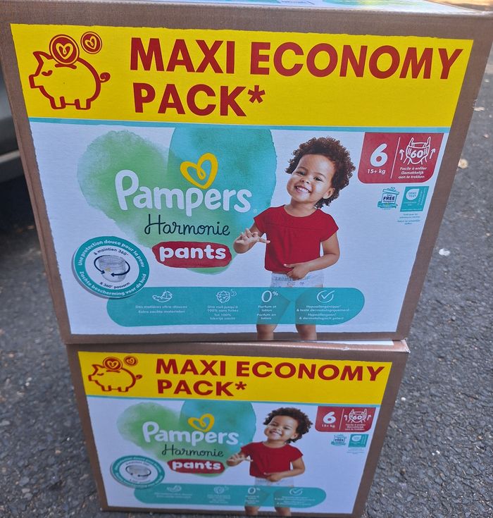2 pampers harmonie pants maxi pack taille 6 (35€ avec le code REPRISE30)