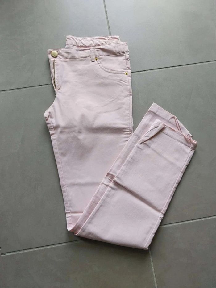 Pantalon  rose clair  extensible T38