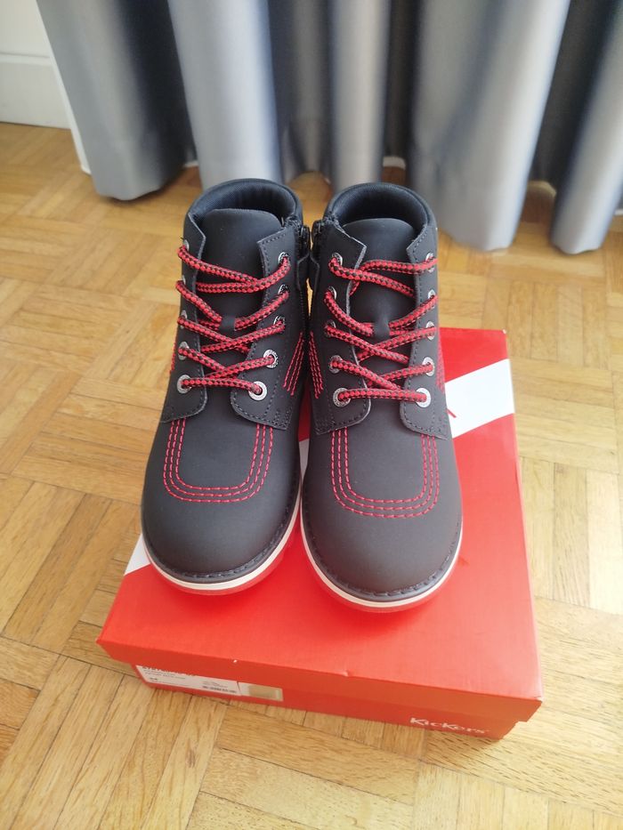 Bottines noires garçon Kickrally20. Marque Kickers 34 neuves - photo numéro 2