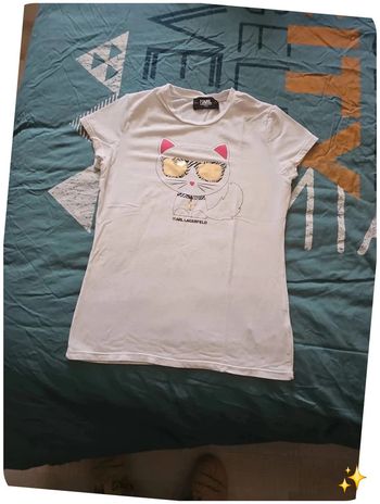 🐱 T-shirt blanc Karl Lagerfeld 14 ans - Motif chat mignon