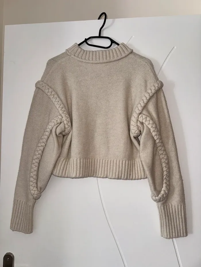 Pull court beige Zara - photo numéro 3