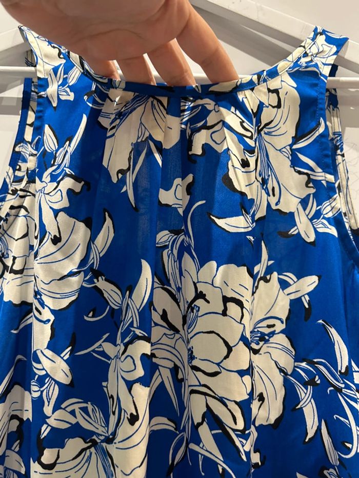 Robe courte, tunique, bleue imprimée taille 38 - photo numéro 4