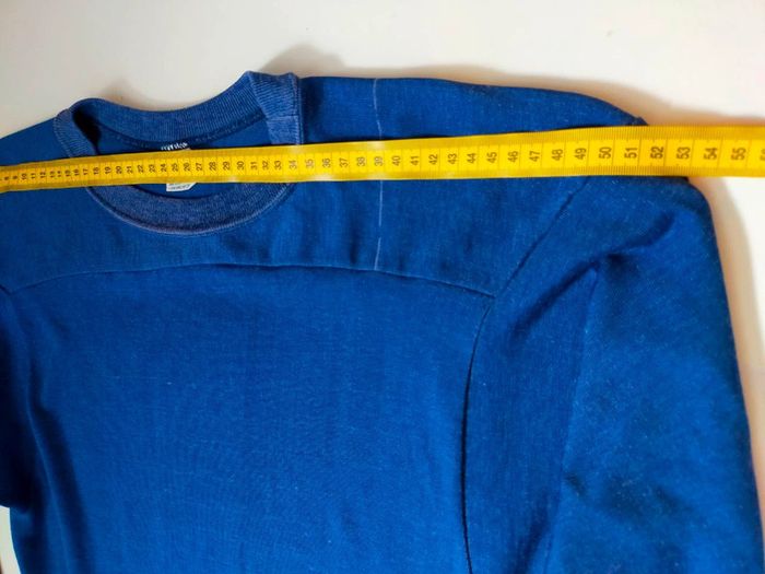 Haut long / mini-robe bleu vintage – Champion – T. S - photo numéro 9